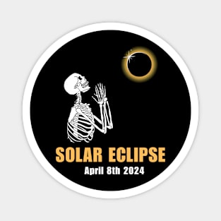 Solar Eclipse Skeleton April 8th 2024 Magnet